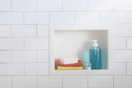 Clean shower with soap and sh